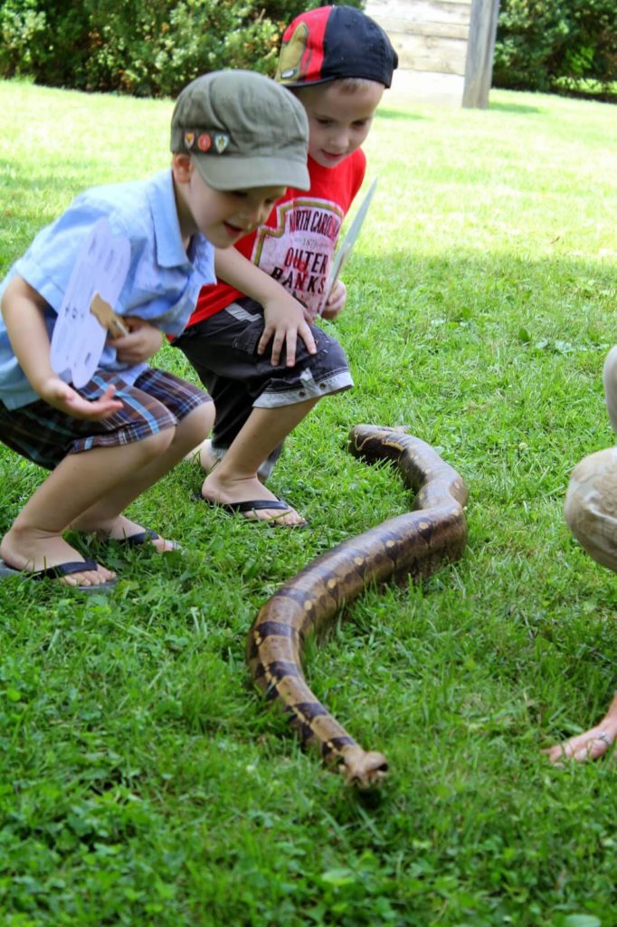 boys with snake