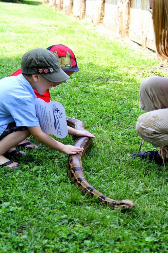 boys and snake