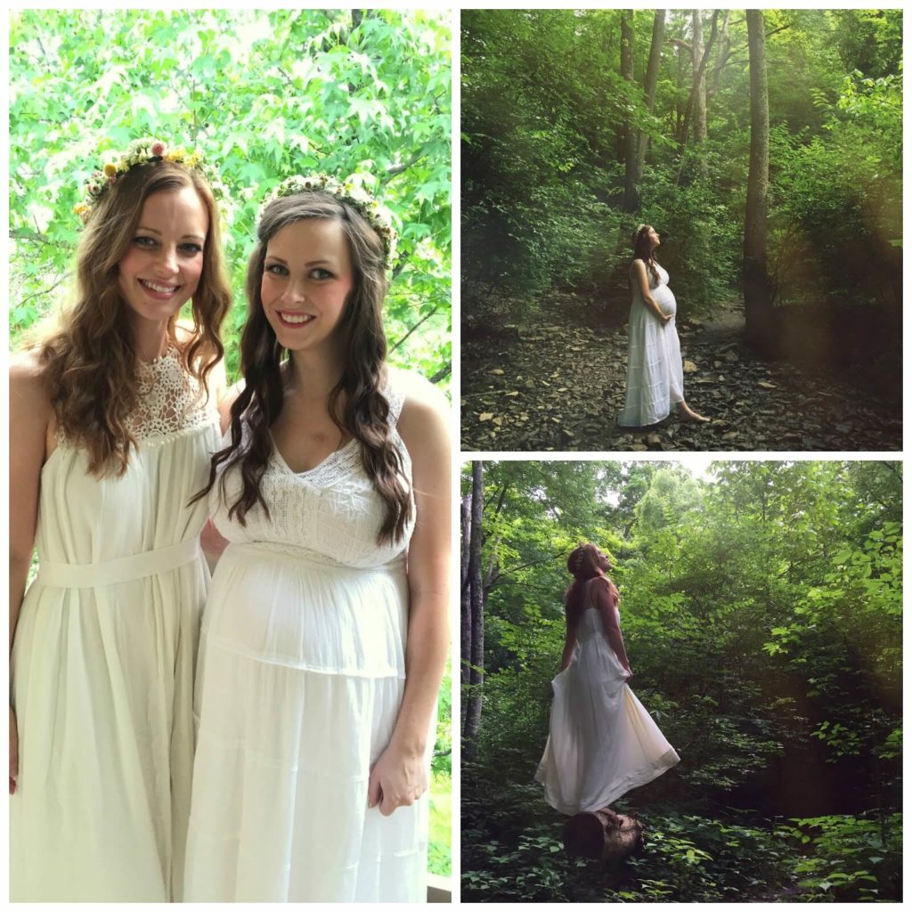 white dress in the forest