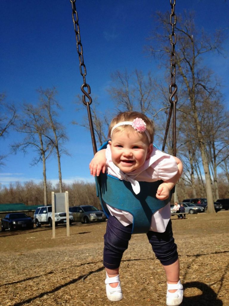 baby on swing