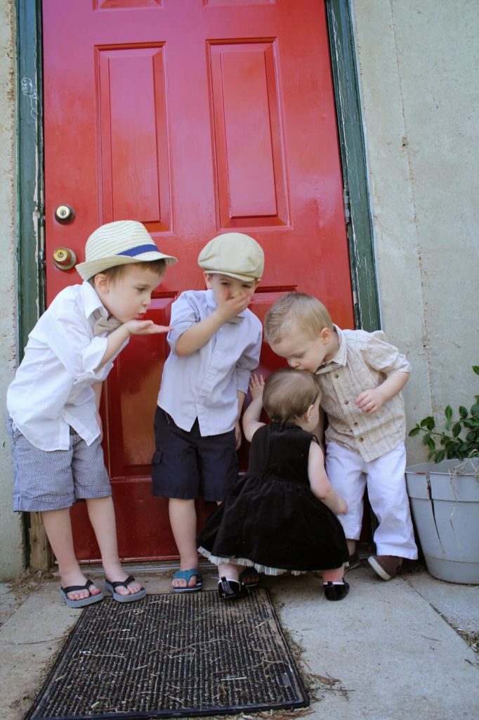 kids blowing kisses