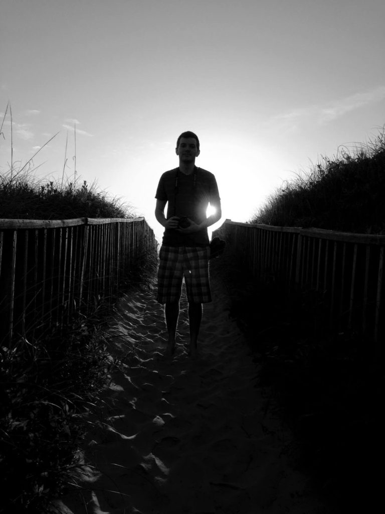 man on sandy bridge