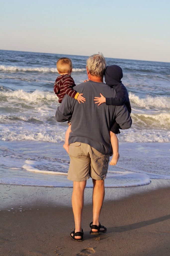 grandpa and two boys