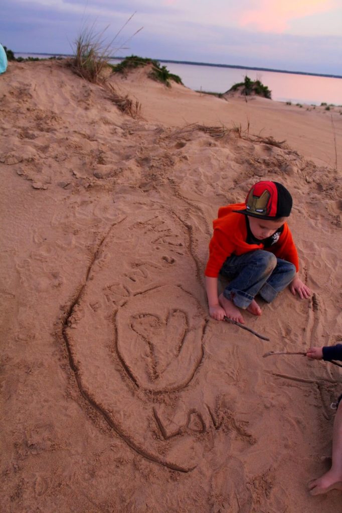 drawing in the sand