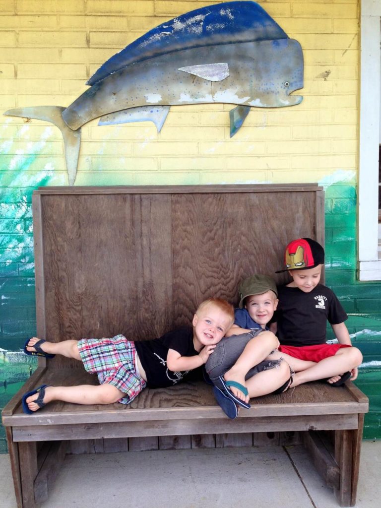 3 boys on bench