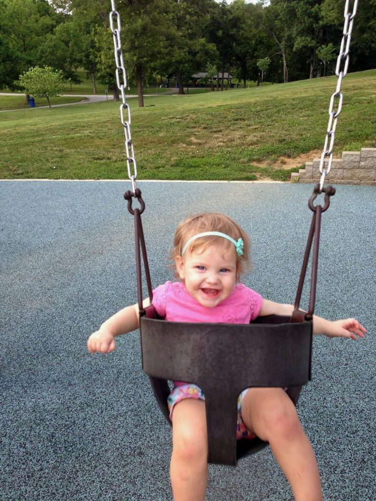 cute baby on swing