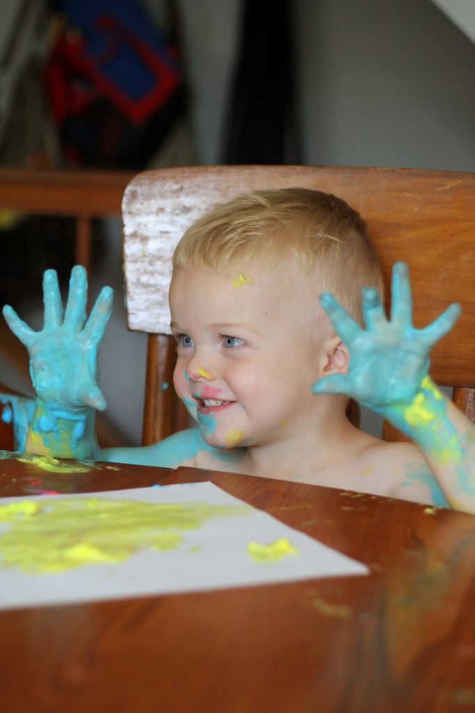kids having fun with paint