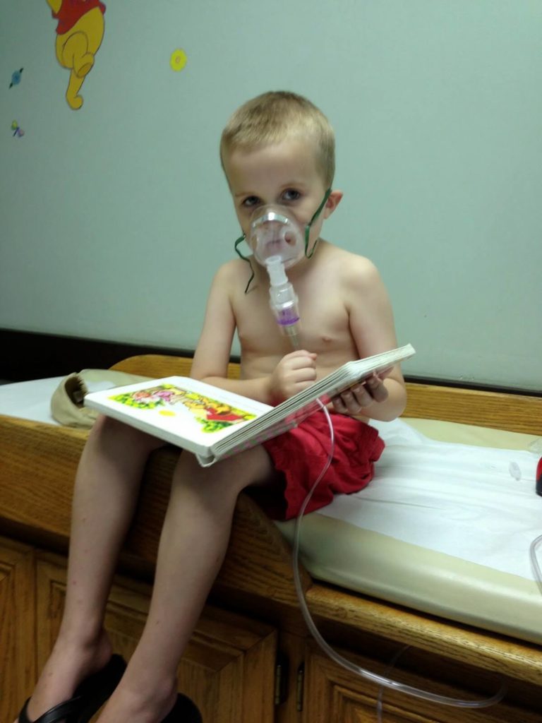 boy on nebulizer 