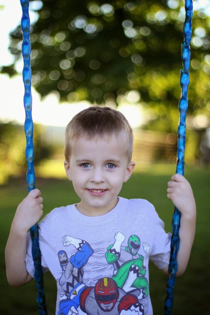 boy on swing