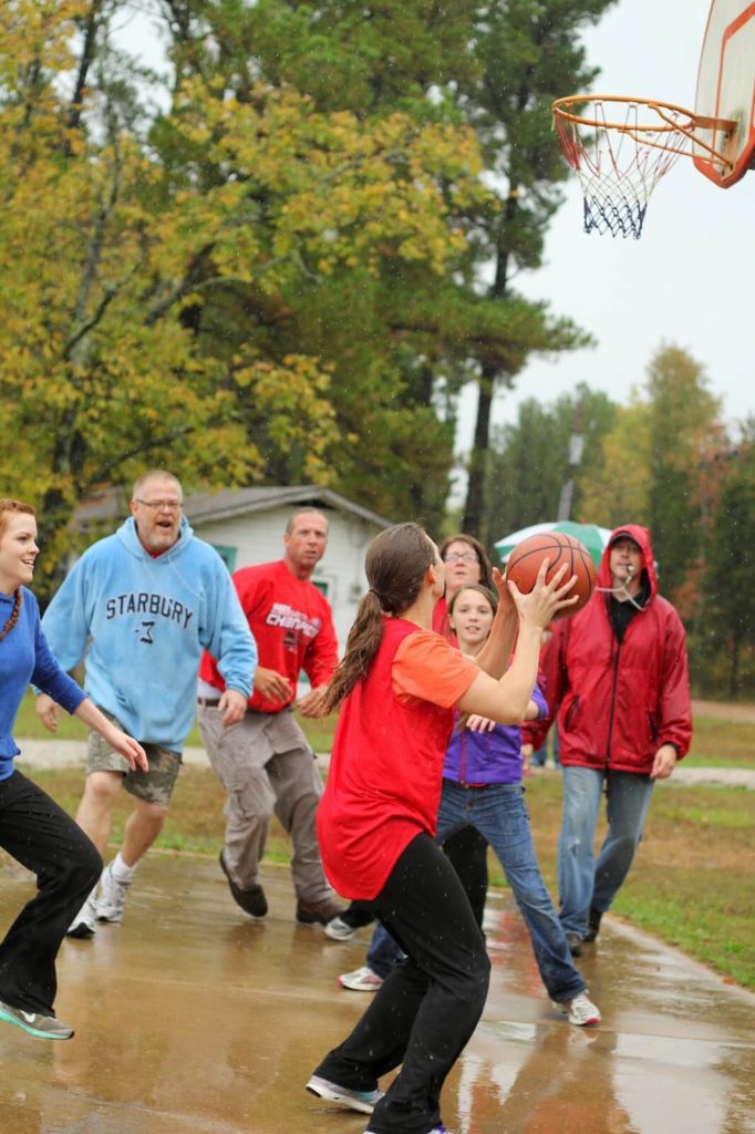 rainy day basketball at camp