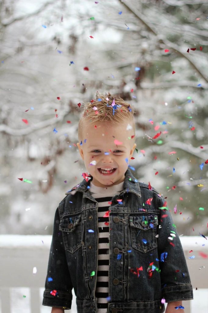 glitter shower for birthday boy