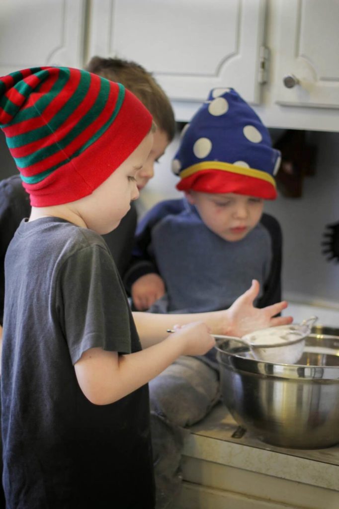 kids helping in the kitchen