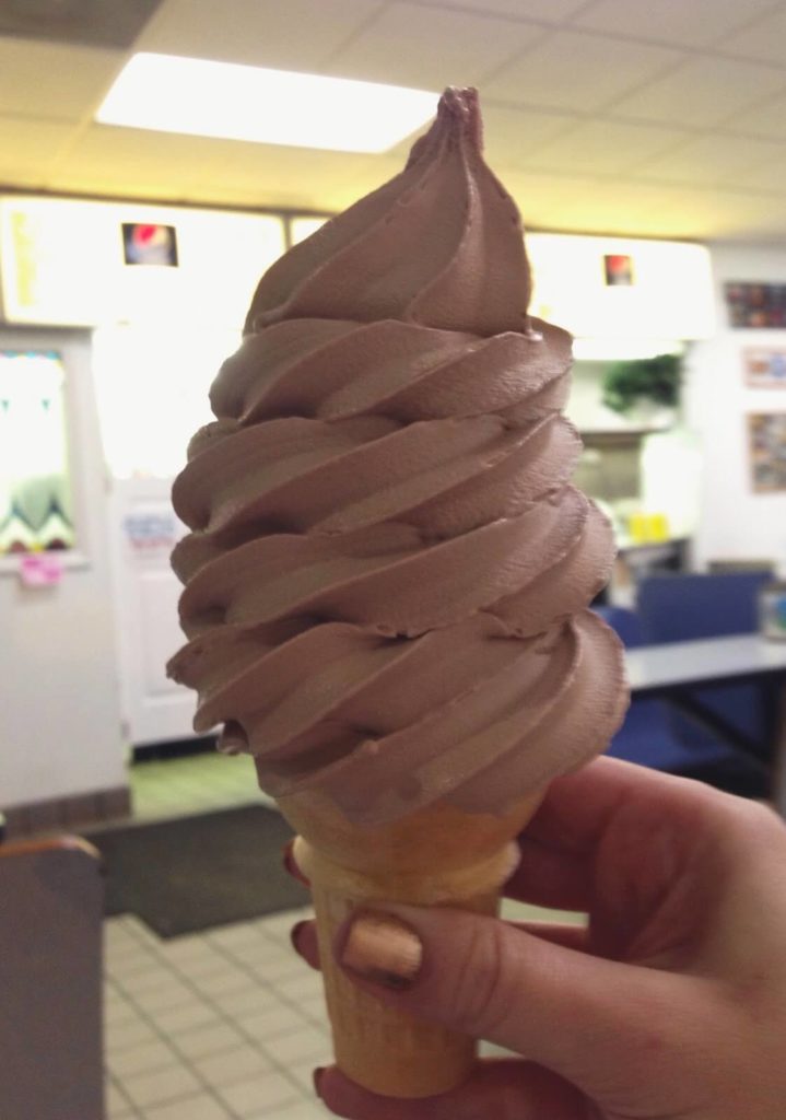 huge chocolate ice cream cone