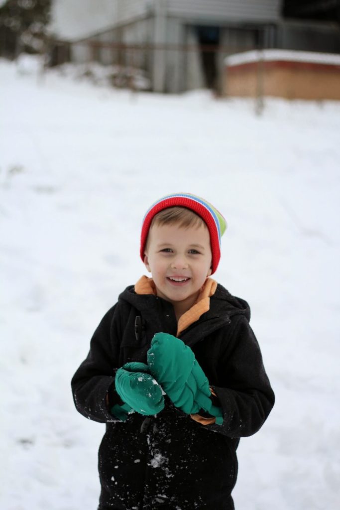 playing in snow