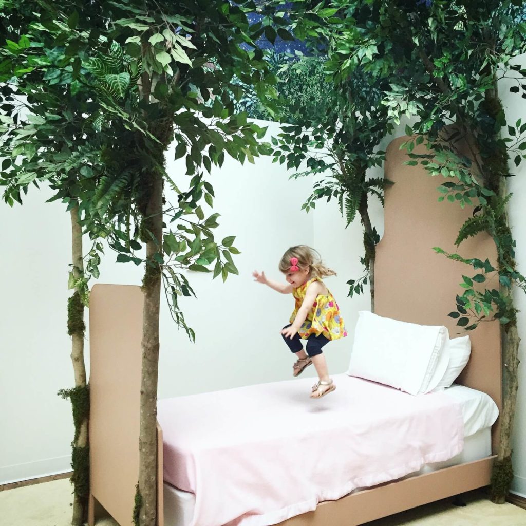 evangeline jumping on the bed