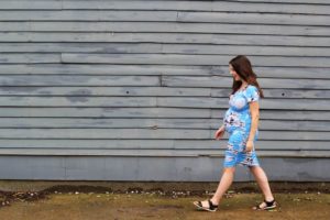 pregnant mom walking