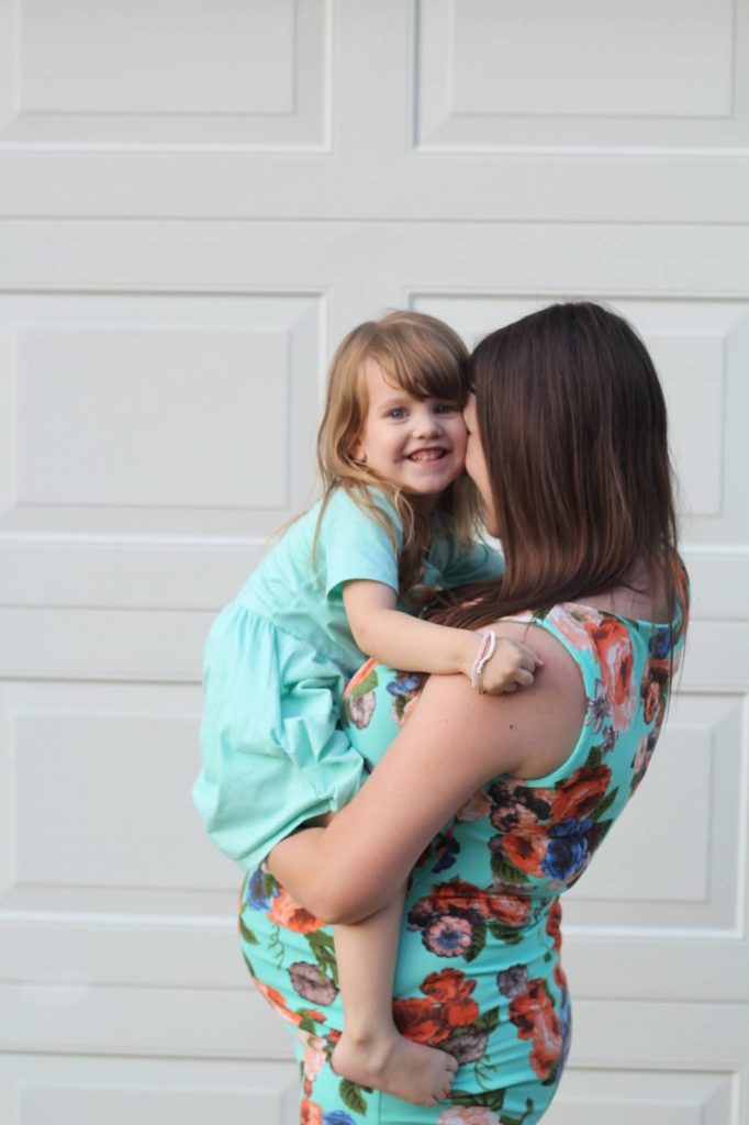 young mom and girl