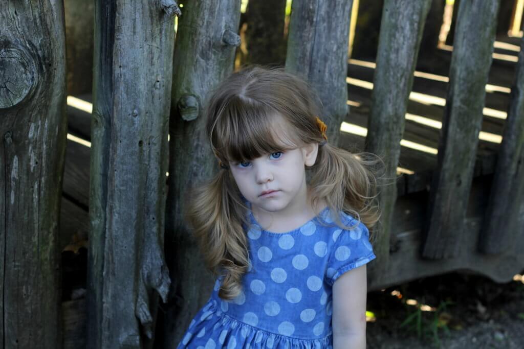 little girl pouty face