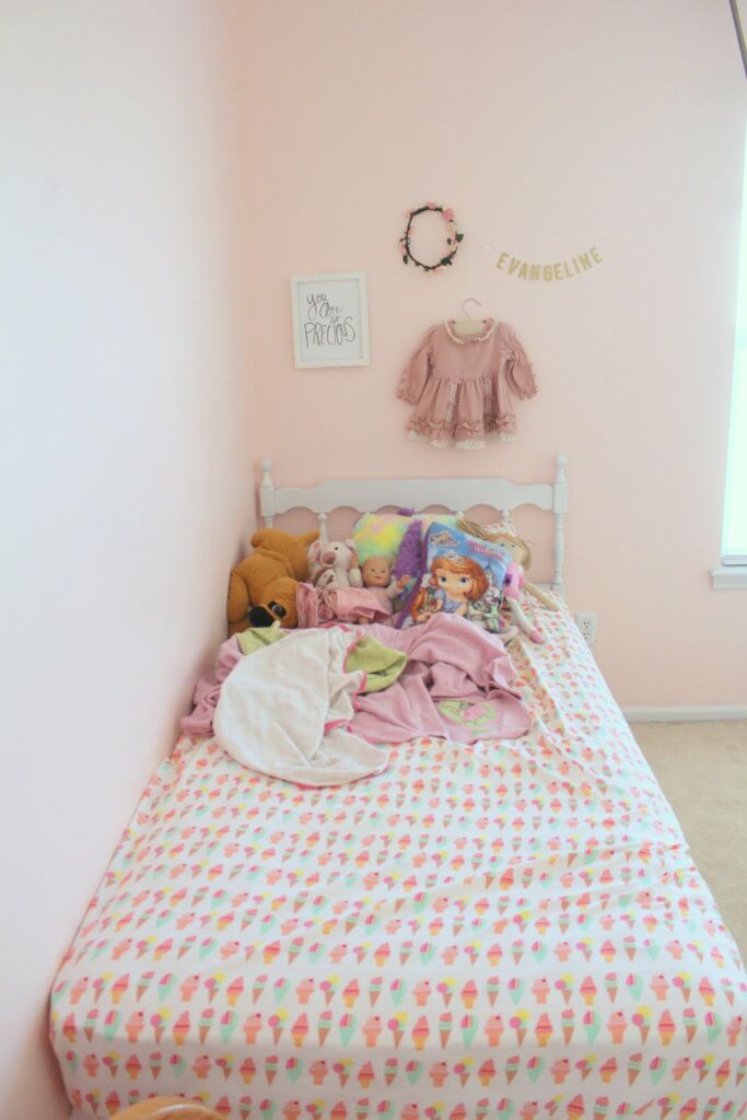 girly room with pink walls